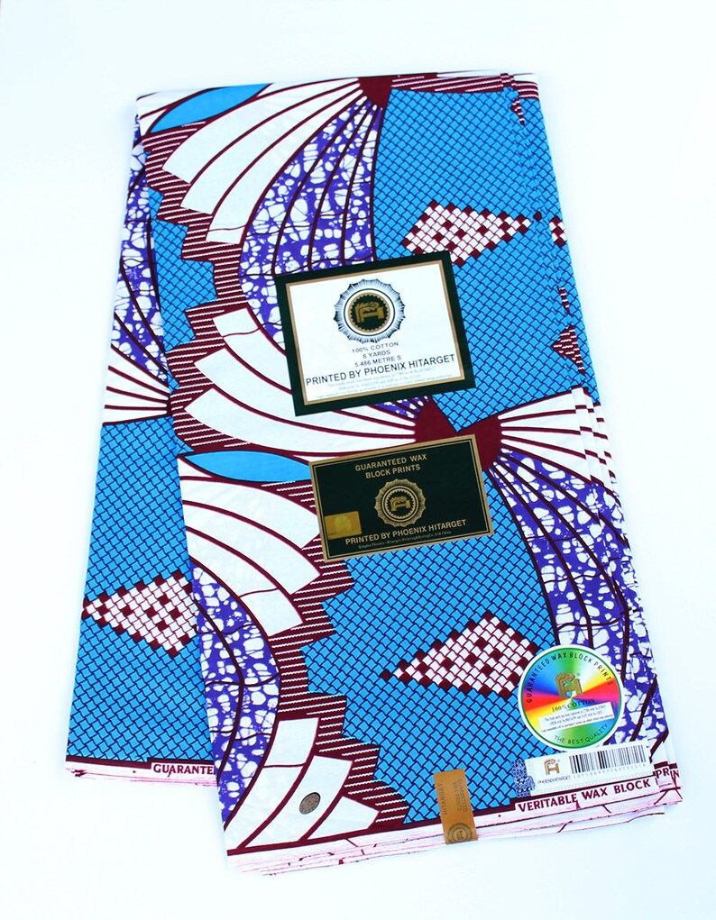 Blue and White African Print Fabric Ankara Cotton Fabric 6 Etsy