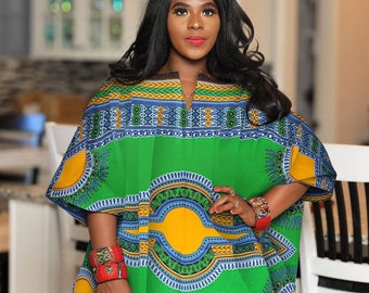 African Print Dashiki Dress top | Dashiki Kaftan | Ankara Clothing For Women Plus Size | Maxi Kaftan Boho | Tunic | Ankara Kimono Boho