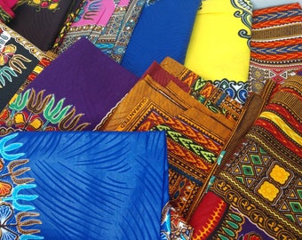 Dashiki Fabric Bundle, Dashiki Patch Work Fabric, African Quilt Material, Variety Ankara Fabric, African Print Large Scraps Fabric