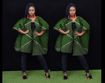 African Print Kimono Top for Women Plus Size | Ankara Oversized Duster |  Poncho Ethnic Jacket | Hippie Free Size | Kimono Jacket Robe