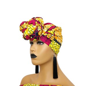 African Head Wraps For Women Pink, Ankara scarf, Pink Ankara Fabric, Headwrap for black women, Ankara Headwraps Pink African Turban Headwrap