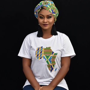 African Map T-Shirt, Black History Month, Black Panther Shirt, Melanin Tee Shirts For Women, Kente Tshirt, Marvel Mens Womens Unisex Tshirt