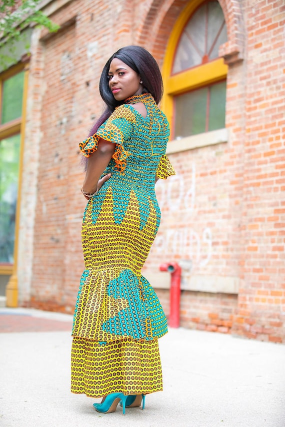 chinese dress ladies Idera African Print Dress – Ray Darten
