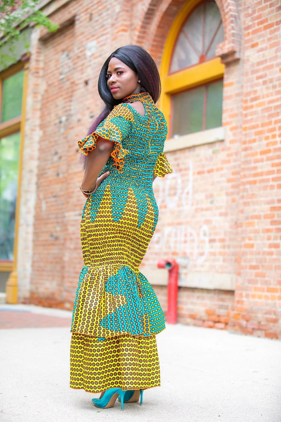 Elastic Ankara Dress - Etsy