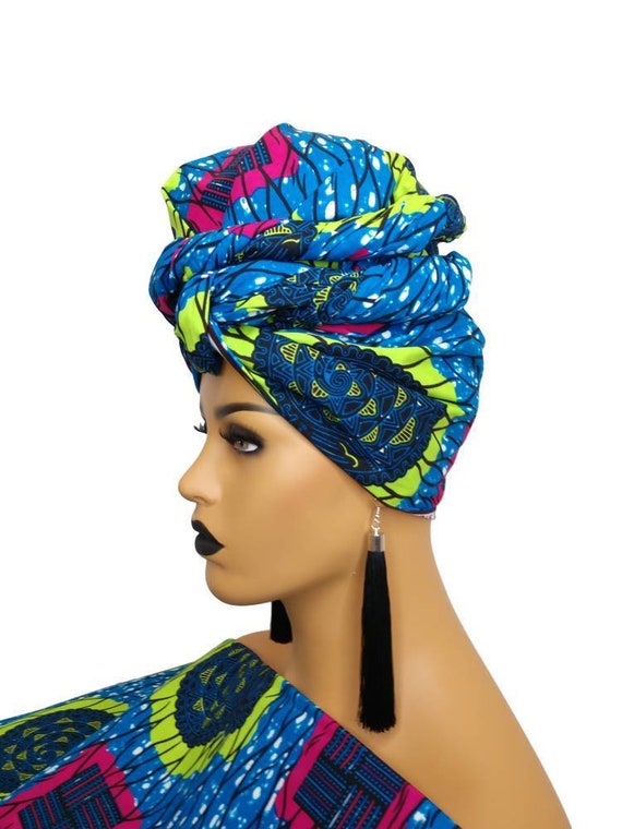 Sculpted Floral Knot Accent Turban Hair Wrap - Purple, Green, Blue, Black Sculpted Floral Knot Accent Turban Hair Wrap - Especially Yours main image 2