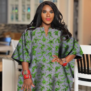 African Clothing for Women Plus Size | Ankara Top Green