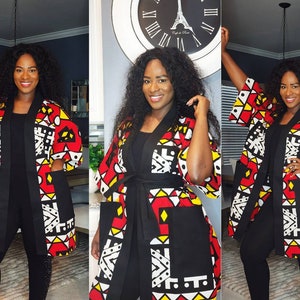 African Clothing For Women Plus Size | Ankara Top with POCKETS | Oversized Kimono Robe | Samakaka Duster Jacket | Poncho | Boho Loose Fit
