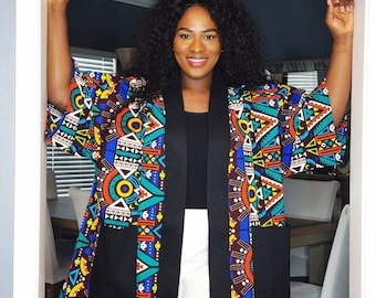 Plus Size African Kimono Women | All Sizes Available | Ankara Duster Top with POCKETS | Africa Kimono Poncho | African Print Robe