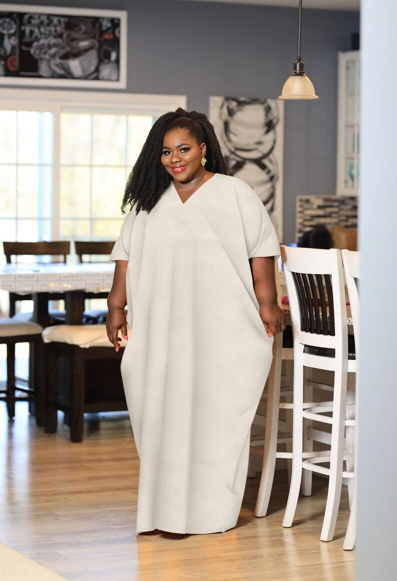 Women's Side Split Plus Size Kaftan Maxi Dress