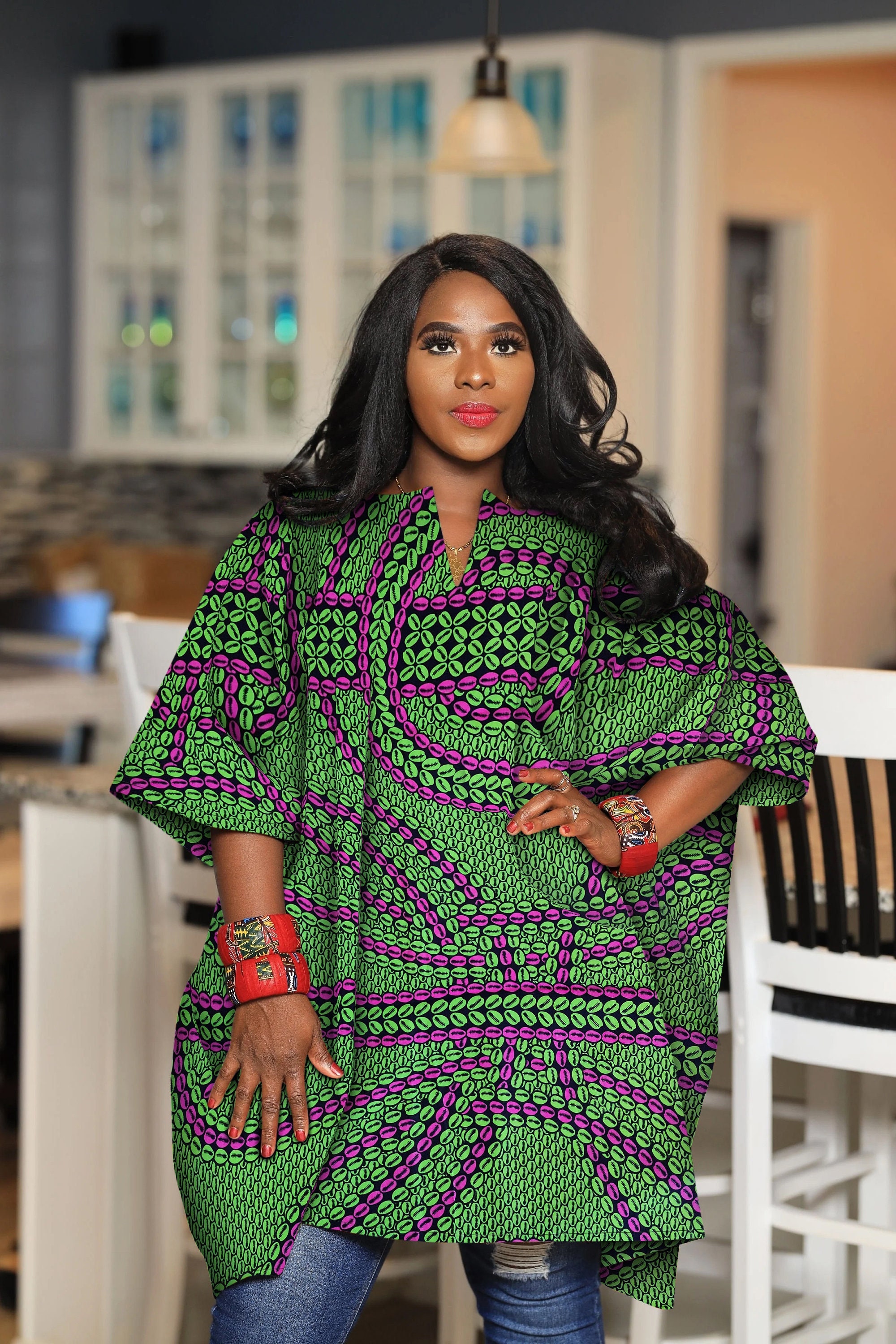 Green Ankara Dress Etsy