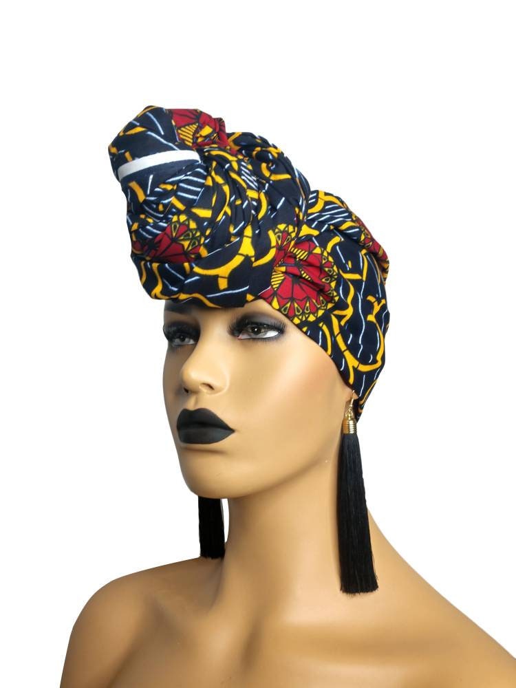 African Head Wraps for Women Ankara Headwrap Red Gray | Etsy