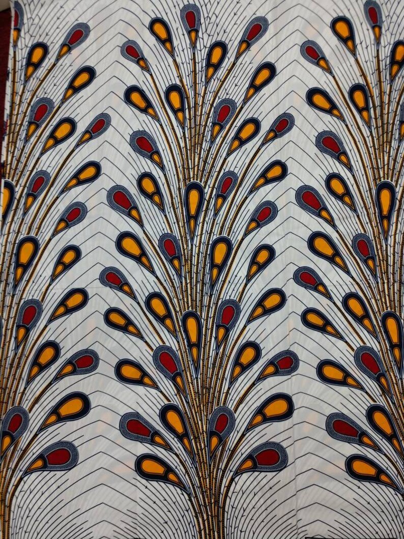 Authentic African Fabric White Ankara Fabric Yellow Ankara Fabric African Print Fabric Dashiki Red Ankara Fabric Teardrop African Fabric