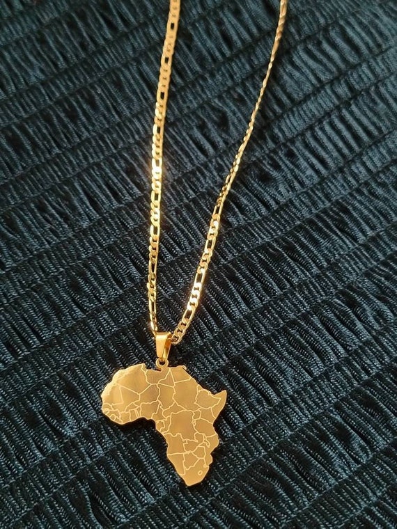 18K Gold plated Africa Map Necklace for Men and Women African Map Necklace Gift Gold African Gift for Her UNISEX African Map Pendant Etsy