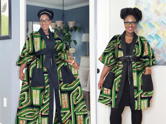 African Print Full-length Kimono Duster | Ankara Kimono Robe