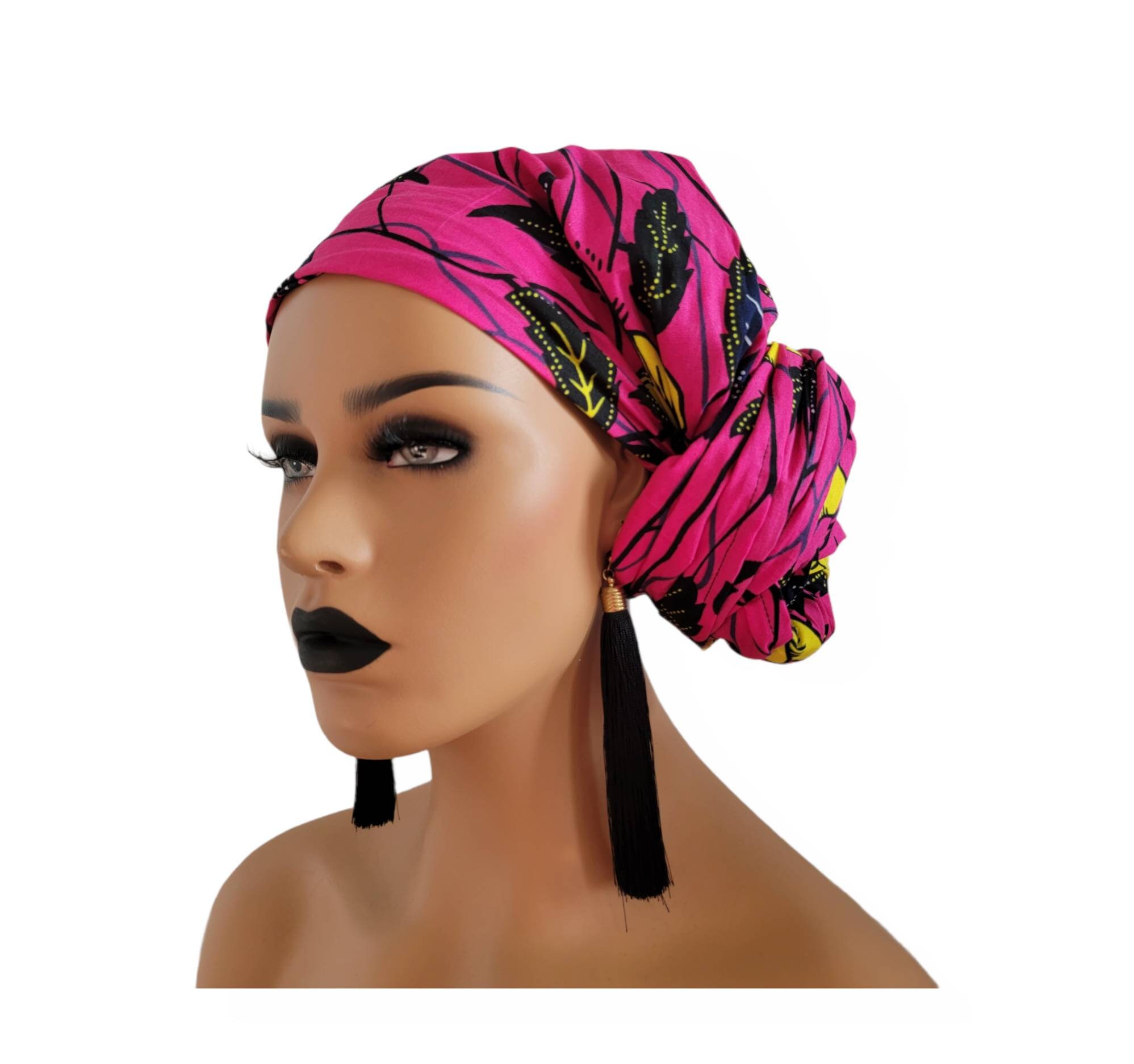 Pink African Head Wraps For Women Yellow Ankara Headwrap | Etsy