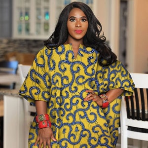 African Clothing For Women Plus Size Caftan | Kaftan Dress | ONE SIZE | Kaftan Tunic Dress | Kimono | Gold Tunic Tops for Women | Gift Her