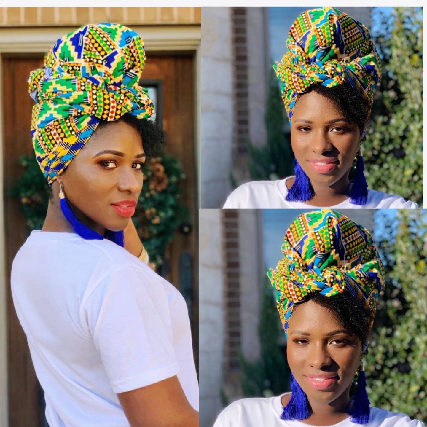 Kente African Print Head Wraps For Women African Headwrap Women NOT PRE-TIED 