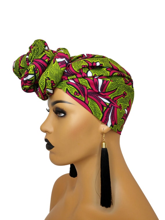 African Head Wraps for Women Green Pink White Ankara - Etsy