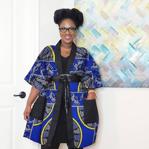 African Kimono Top for women | Ankara Kimono Robe | Boho Duster with Pockets | African Clothing For Women Plus Size Available | Ankara robe