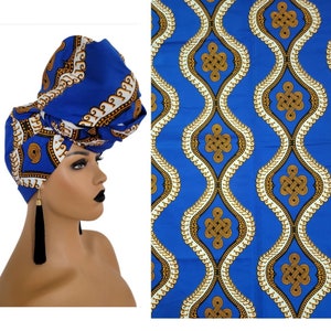 African Head Wrap For Women Blue | Blue Ankara Headwrap | Blue African Dress Headpiece | African Gift For Her