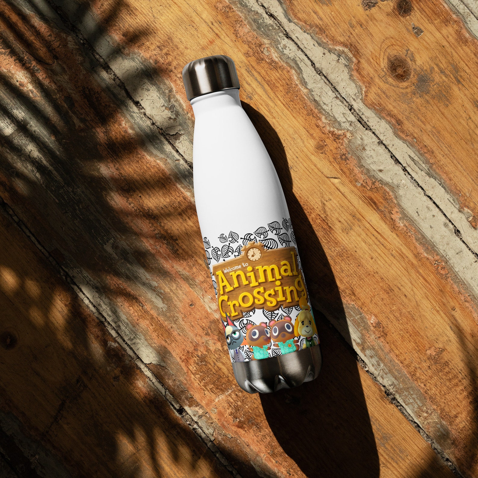 Stainless Steel Water Bottle Animal Crossing Video Game Switch Design