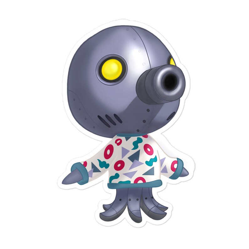 Animal Crossing New Horizons Cute Cephalobot Sticker for Computer, Phone, Notes, Custom Design