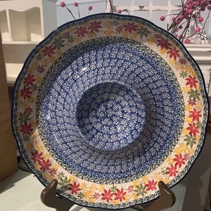 Polish Pottery 10 in Chip & Dip server