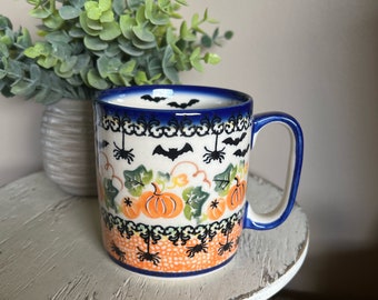 Polish Pottery Halloween  Mug