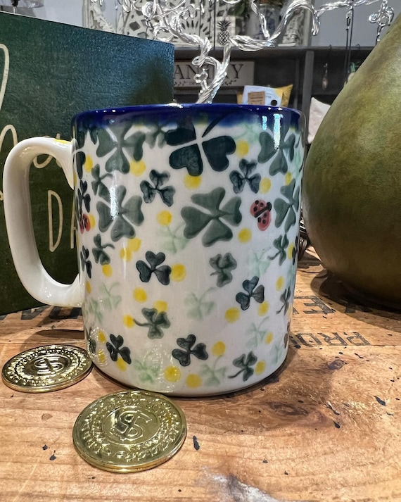 Polish Pottery Shamrock Mug