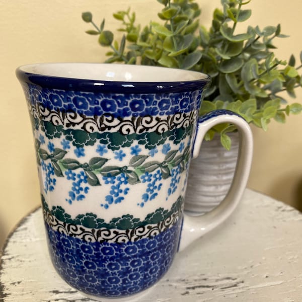 Polish Pottery Bistro Mug 16 ounces