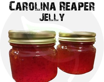 Carolina Reaper Hot Pepper Jelly - Organically Grown Ingredients - Homemade Small Batch - VERY HOT! - Free Shipping!!