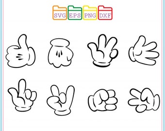 Mickey gloves svg | Etsy