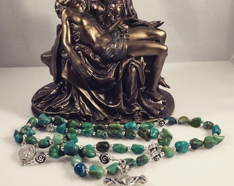 Elegant Turquoise Nugget Rosary