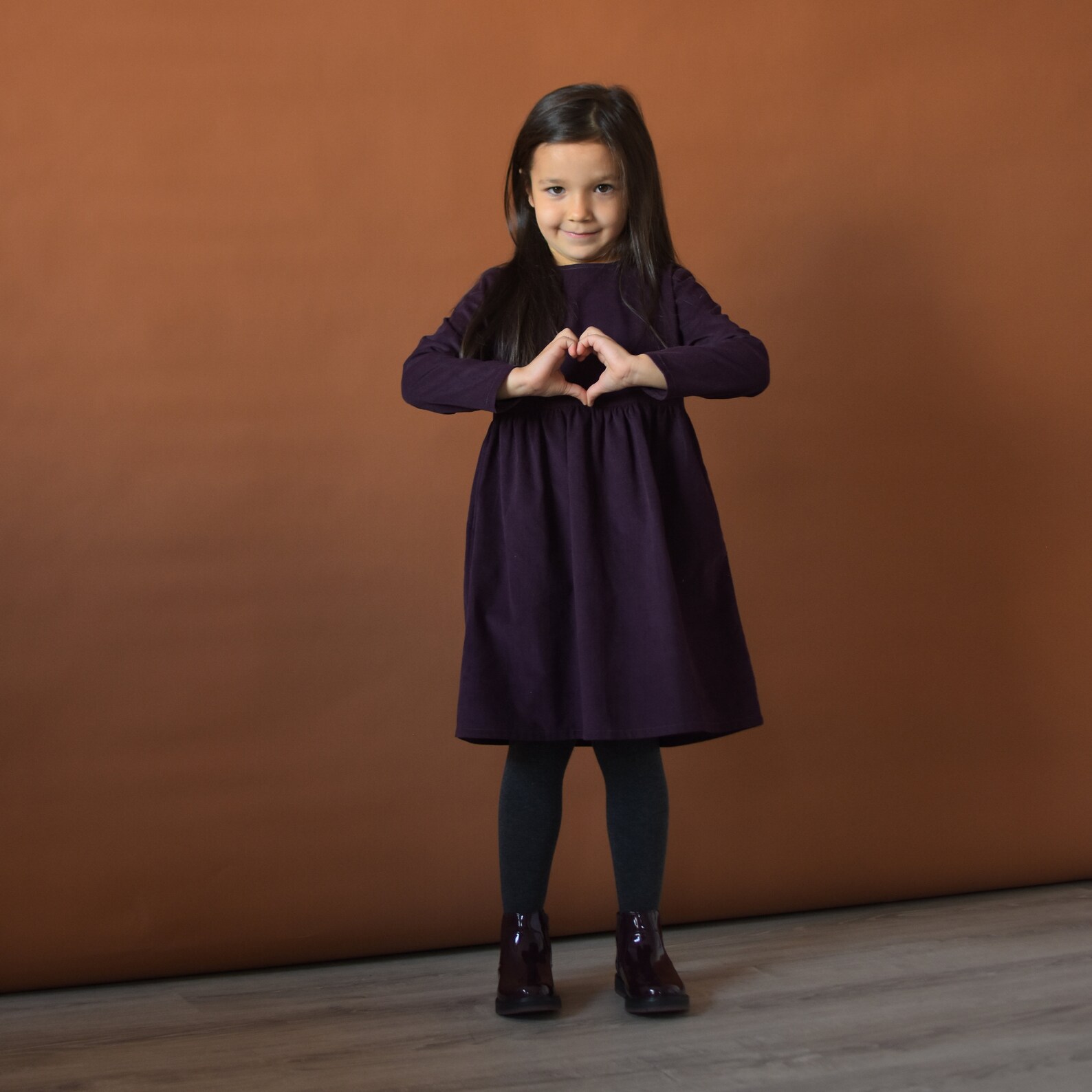 Kids Velvet Dress / Girls Blue Dress / Purple Dress / Cotton Etsy