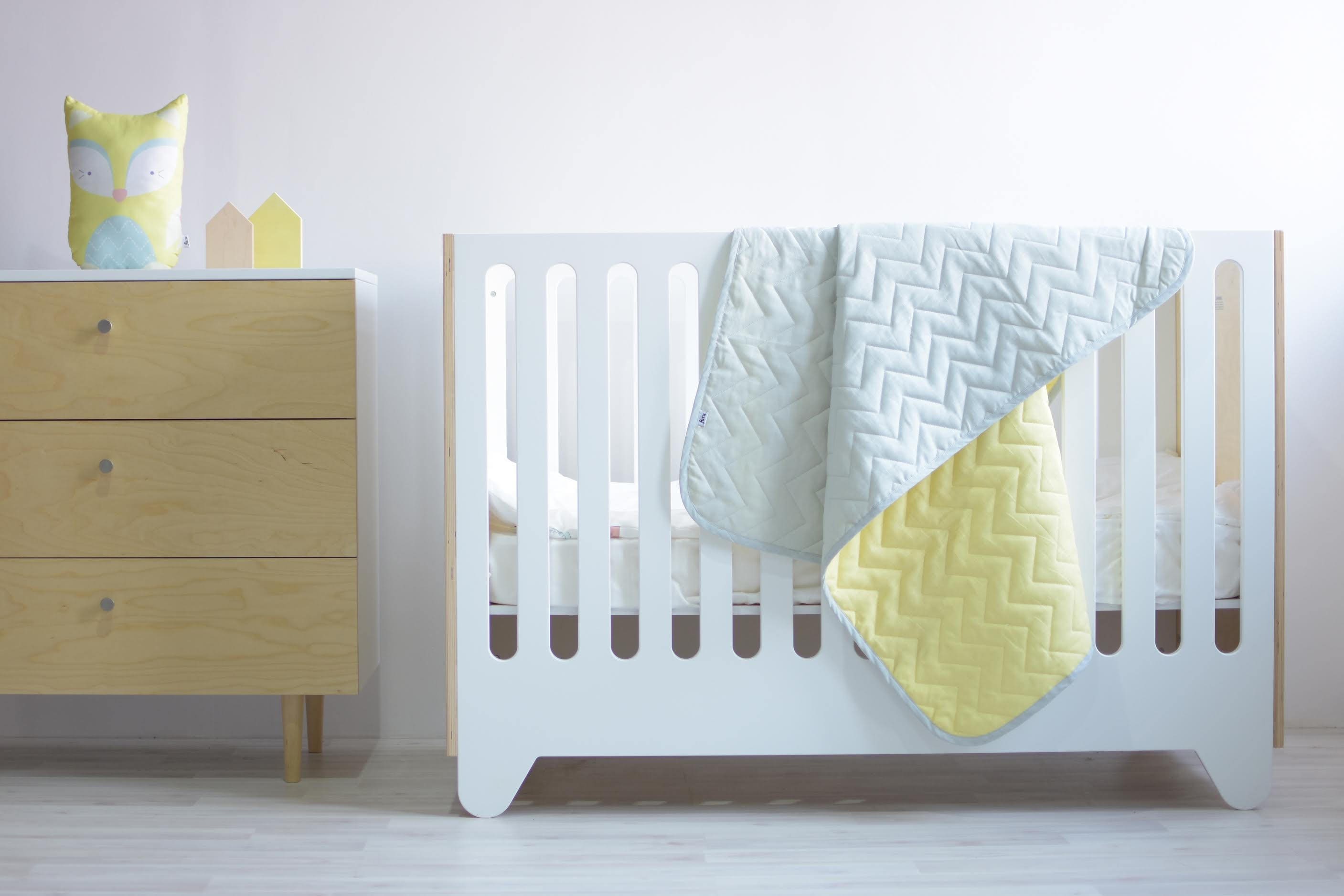 Double Sided Gray Yellow Baby Toddler Quilt 100x120 Cm In Etsy
