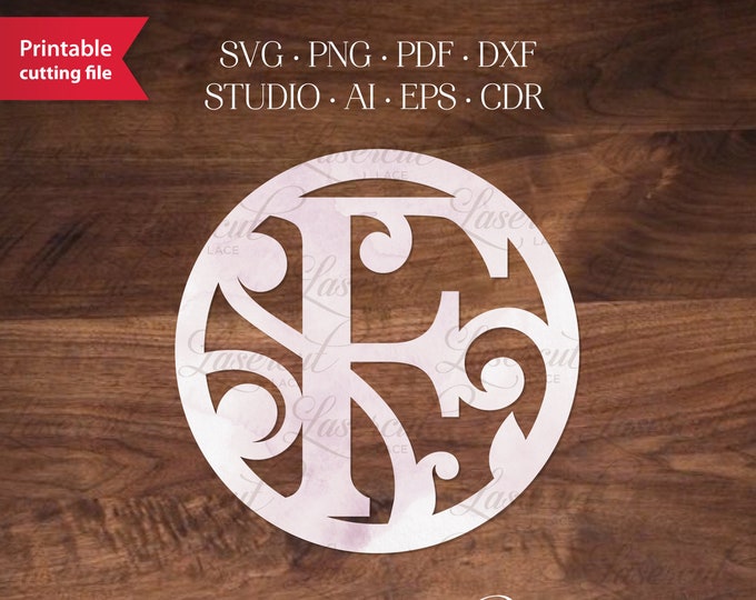 Monogram SVG Alphabet Font Letter F Initial for Paper Cutting - Etsy