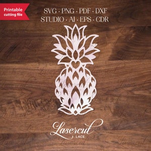 Pineapple SVG cut file for Silhouette Cameo and Cricut, pineapple dxf lasercut clipart, pineapple design template, paper and vinyl cut svg