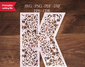 Monogram Botanical SVG initial, SVG Floral vector letter, Papercut template, Monogram font, Cutting File, Sign for Wedding • Commercial use