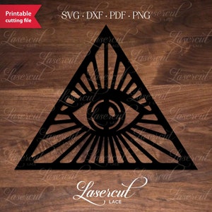 All Seeing Eye svg, symbole occulte, œil protecteur, mauvais œil svg papier découpé, symbole maçonnique dxf, Mind's eye svg, modèle de découpe laser mystique