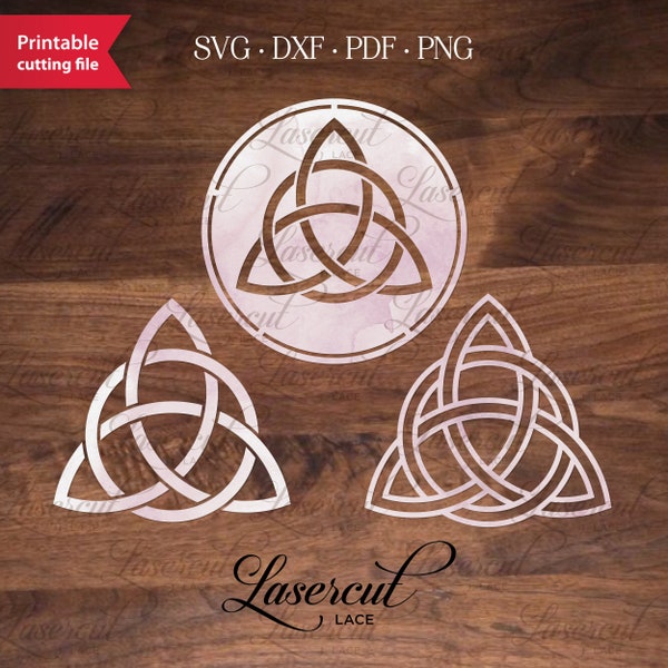 Triquetra Celtic knot SVG DXF lasercut template, Celtic Trinity sign papercut for Cricut Silhouette Cameo, Pagan Wicca power magic Sigil SVG