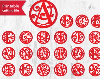 SVG Monogram Letters. Flourish alphabet initial letters (6 file formats). Silhouette, cricut, laser cutting / ai, dxf, svg • Commercial use)
