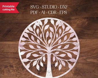 Sacred Tree of Life Vector cutting file. SVG file of a Yggdrasil Tree of Life svg.