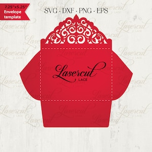 Envelope SVG, Wedding Envelope laser cut Template, printable cricut silhouette cameo/ PNG, DXF, eps, svg