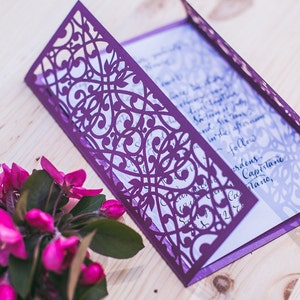 Digitale Vorlage für Laser geschnittene Hochzeitseinladung, druckbare 5x7" Kartenvorlage, elegante und stilvolle Ankündigung SVG Karte, Geburtstagskarte dxf