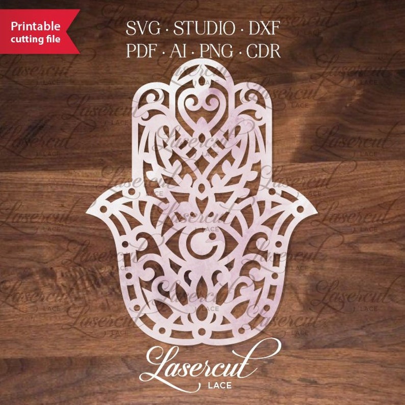 Download Hamsa Palm Mandala SVG laser cut file Hand of Fatima wall ...