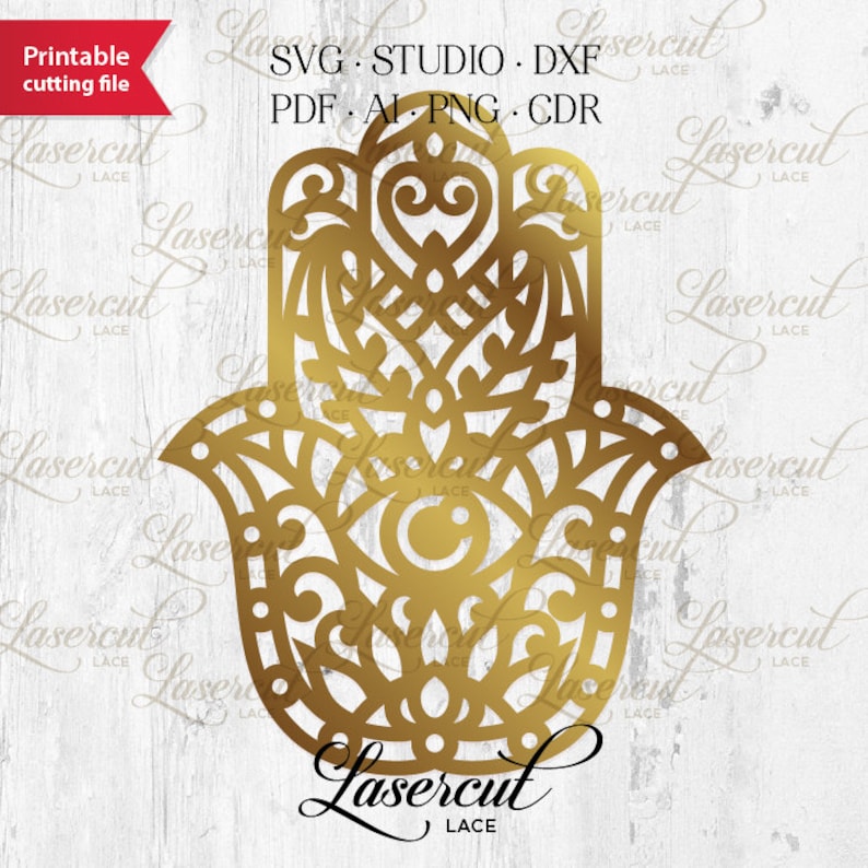 Download Hamsa Palm Mandala SVG laser cut file Hand of Fatima wall ...