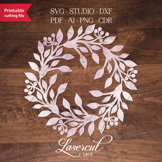 Download Fall / Christmas laser cut vector wreath template SVG | Etsy