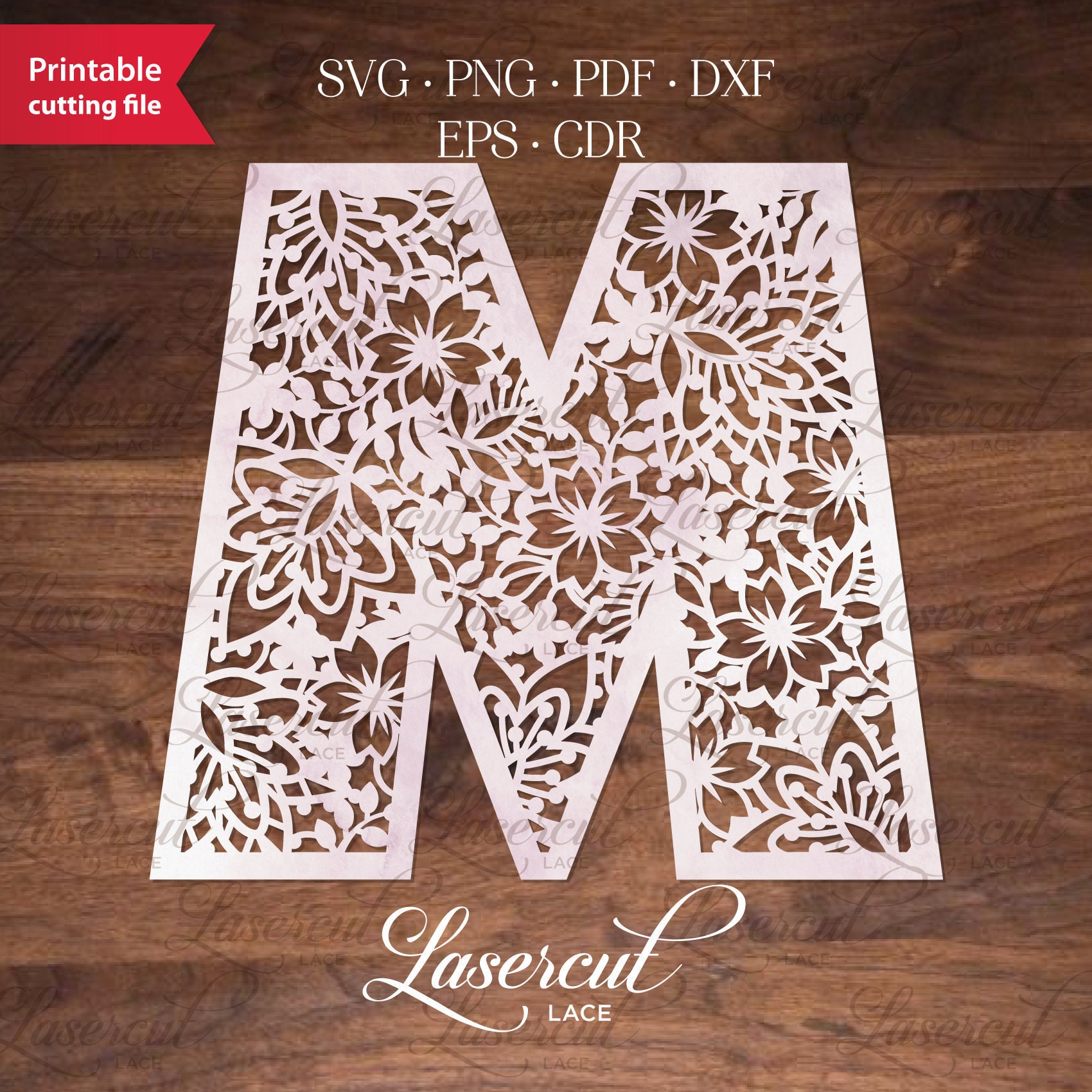 floral monogram m initial botanical alphabet letter svg m etsy