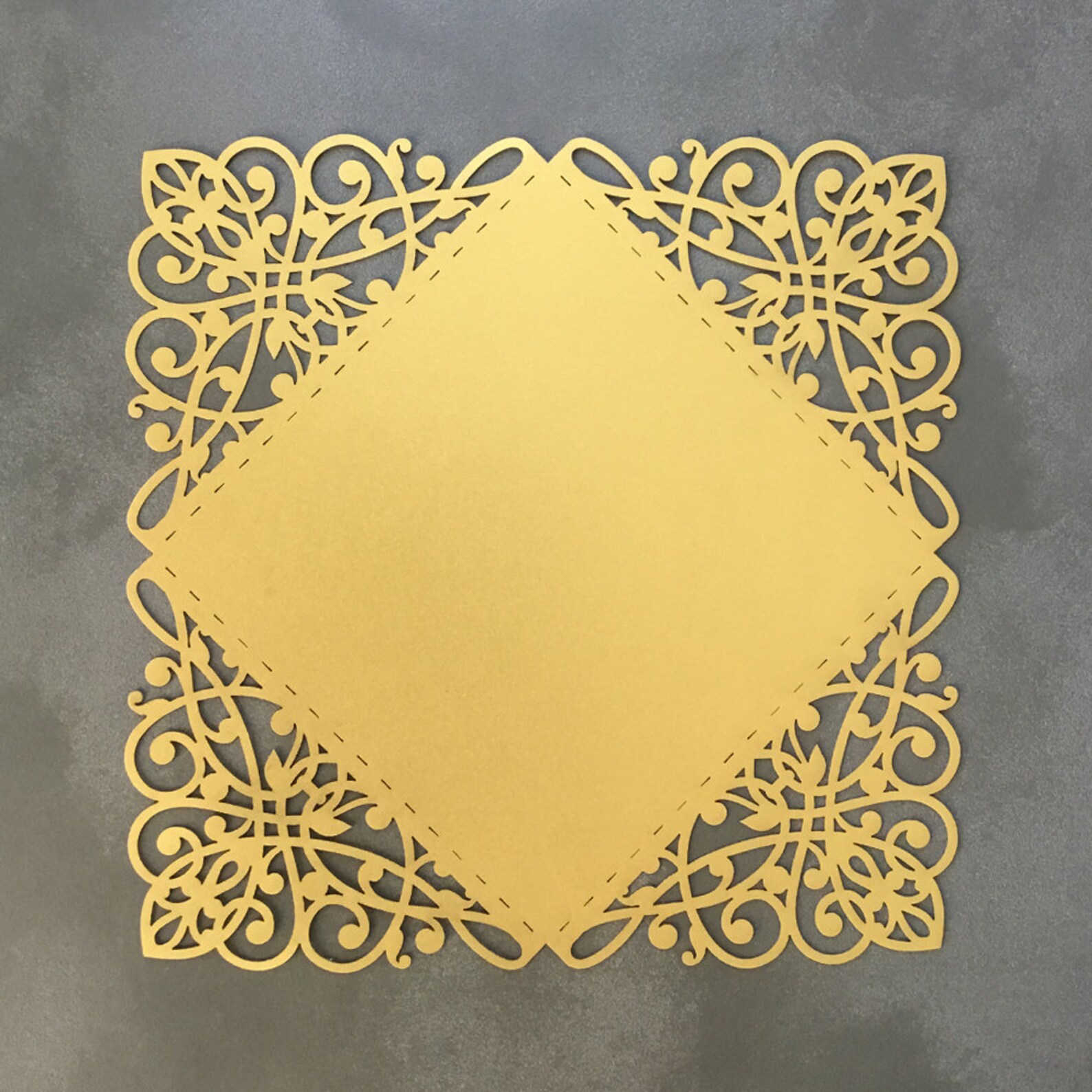 Square SVG wedding invitation card template for Cricut and Etsy