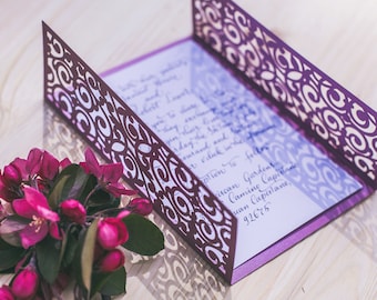 DIY Wedding invitation svg, digital file Cut Yourself Design, SVG for Cricut 5x7" card template, Birthday card dxf, png, pdf